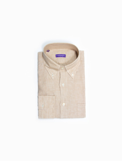 Patrick Hellmann Collection100% Linen Beige Shirtimage723